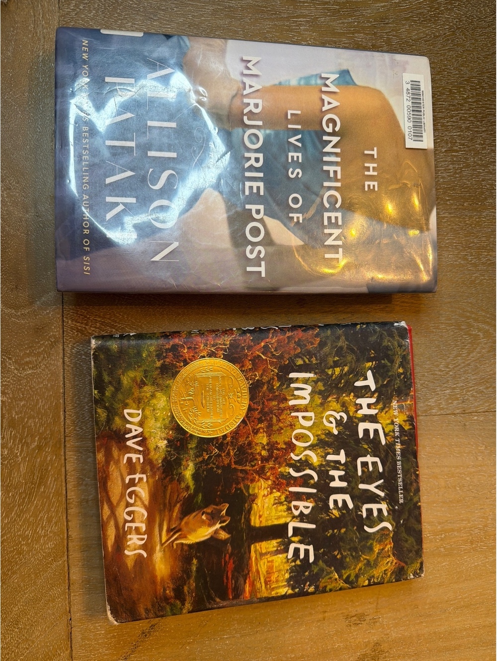 Lot of 2 Hardcover Books Dave Eggers The Eyes & The Impossible + Marjorie Post